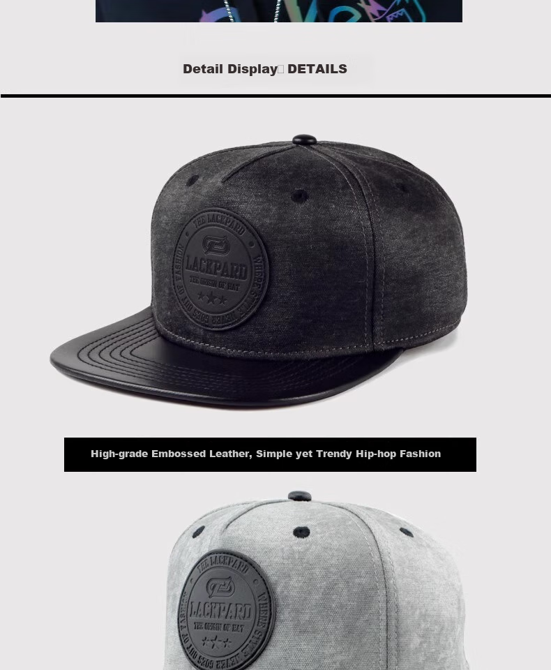 LACKPARD Spring And Summer Men's Korean Style Hip-Hop Hat, Street Dance Baseball Cap, Flat Brim Hat, Light Gray with Gold Rope, One Size [56-59cm] 7