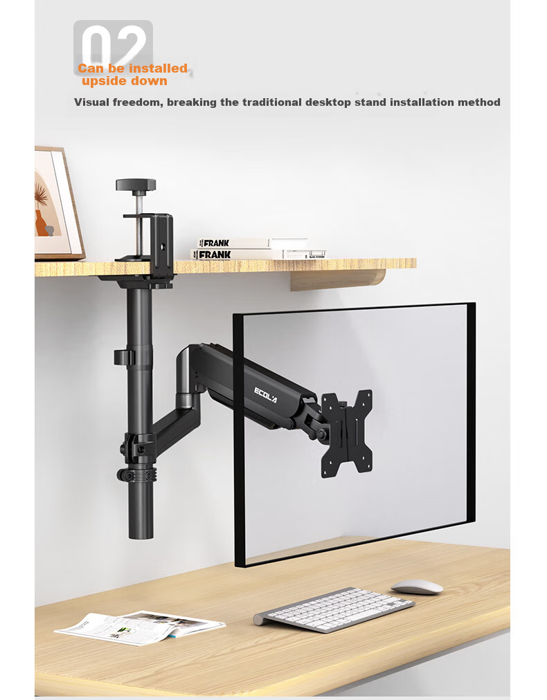 ECOLA Monitor Stand, Arm Column Style, Height Adjustable, Free Floating, Gaming Design, Versatile, Can Be Inverted, Computer Stand, Black 2