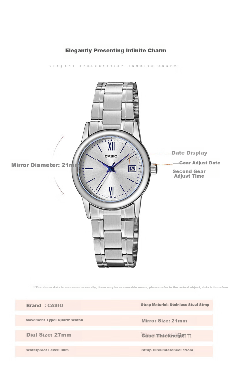 CASIO Women's Watch, Simple Quartz Waterproof Design for Students' Exams [Valentine's Day Gift], LTP-V002D 2