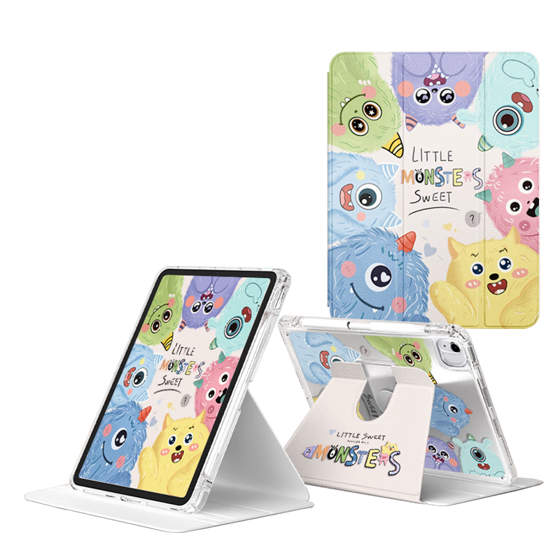 Asiwa IPad Air 11/8 Case Compatible with M4 Chip 2026 Air 7/6 Protective Cover with Pencil Holder, IPad Pro 11 Full Screen Version, 360-Degree Rotating Horizontal And Vertical Support, Tri-Fold