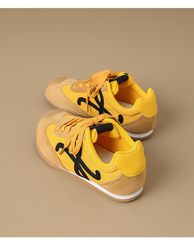 ZHR Dexun Women's American Retro Sports Casual Shoes, Low-Top Soft-Soled Patchwork Women's Sneakers, QT32 Lemon Yellow, Size 38 19