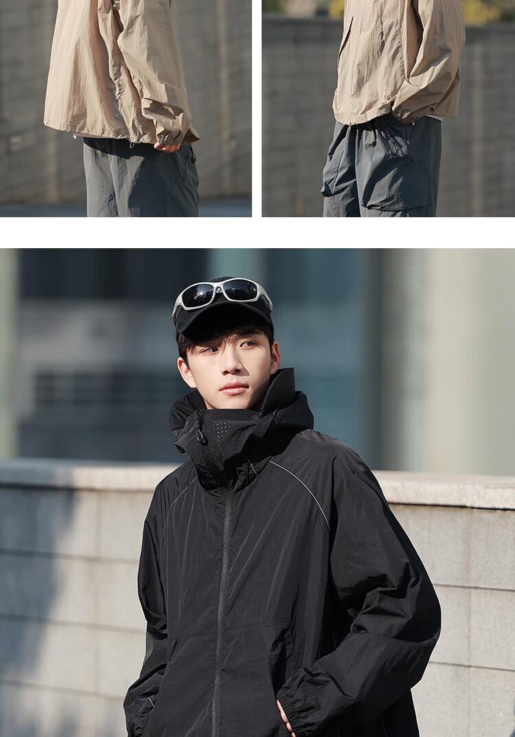 ROMON Men's Summer Lightweight Cycling Sun Protection Jacket Outdoor Waterproof Couple Coat UV Protection Khaki L 12