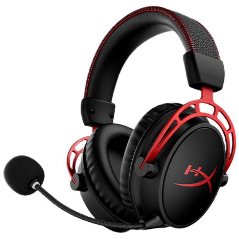 HYPERX Alpha Wireless Black And Red Gaming Headset with Long Battery Life, Compatible with Triangular Actio