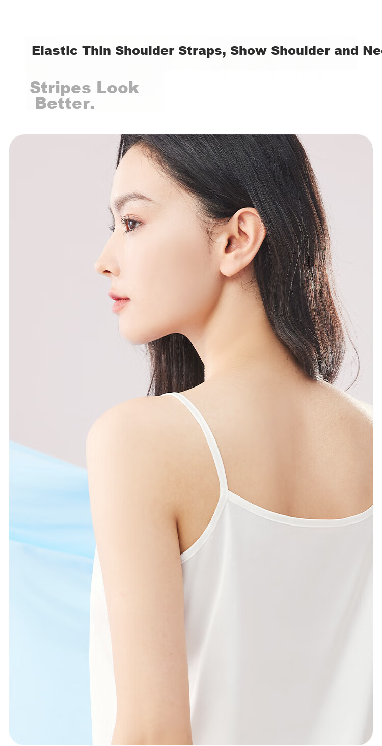 MiiOW Women's Camisole Tank Top for Spring And Autumn, Inner Wear Or Outer Wear, Beautiful Back Design, Faux Silk Thin Strap Basic Versatile Undershirt 8