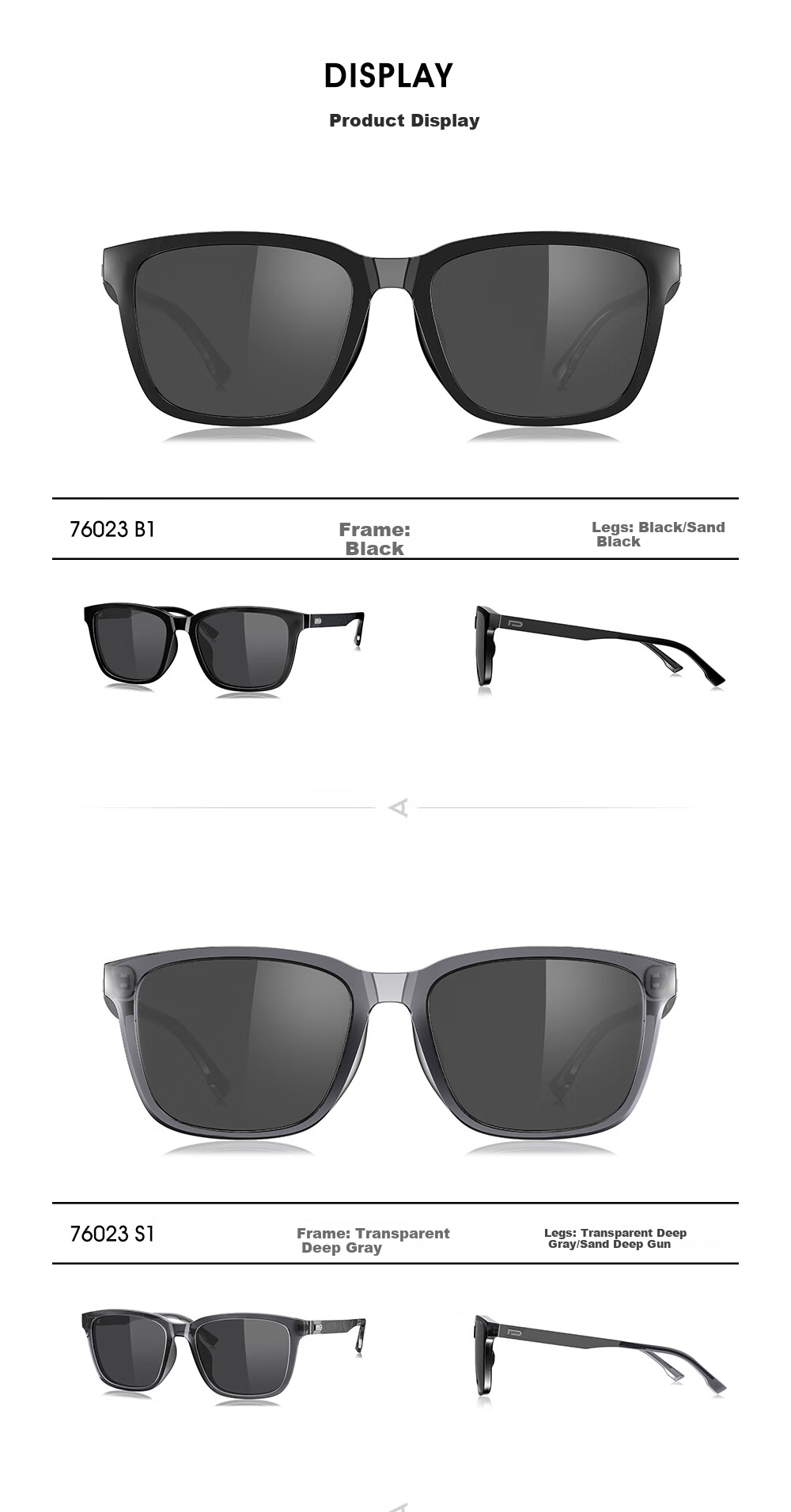 PARIM Men's Fashionable Square Sunglasses, UV Protection Polarized Glasses for Driving, Trendy Sunglasses 76023 9
