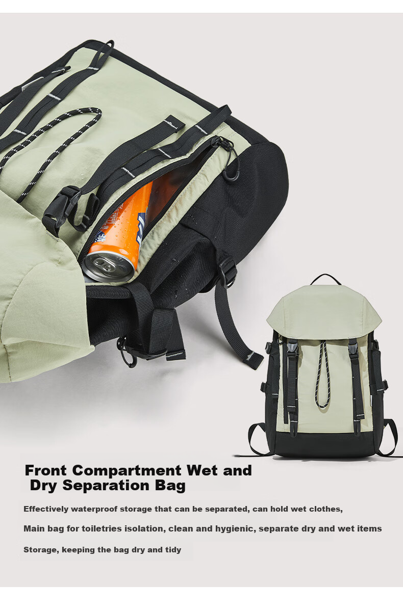 BOSTANTEN Men's Lightweight Hiking Backpack, Student Sports Schoolbag, Large Capacity Wear-Resistant Backpack, Outdoor Cycling Rucksack 2