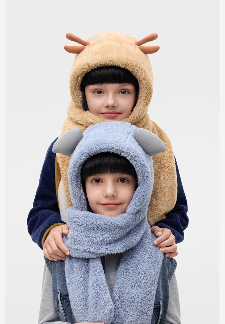 Bananain Basic 320Go Children's Hooded Neck Warmer Scarf, Baby Warm Windproof Fleece-Lined Hat for Girls And Boys 10