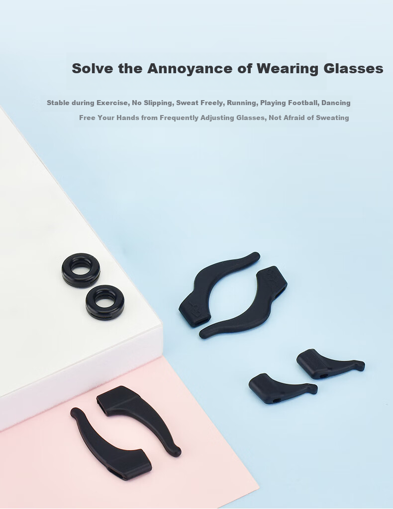 Ouna Glasses Anti-Slip, Anti-Fall Strap, Anti-Slip Silicone Ear Hooks, Fixing Device, Anti-Drop Hanging Rope, Sports Safety Rope 2