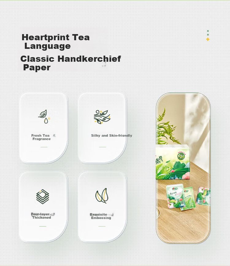 Mind Act Upon Mind Tea Classic 30-Pack Four-Layer Pocket Tissues, 6 Sheets/pack * 30 Packs/strip, C1830 (Formerly C1730) 3