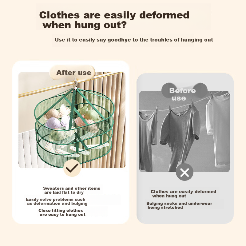 Bingyou Drying Rack for Sweaters, Woolen Sweaters And Socks, Clothes Drying Basket, Clothes Drying Net, Clothes Hanger, Clothes Drying Rack for Clothes, Emerald Gree