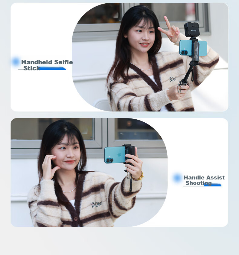 NEEWER Selfie Stick Magnetic Tripod Extendable Travel Phone Stand Floor-Standing Device 360-Degree Rotation Fully Automatic Multifunctional Shooting Live Streaming Anti-Shake Gimbal 4