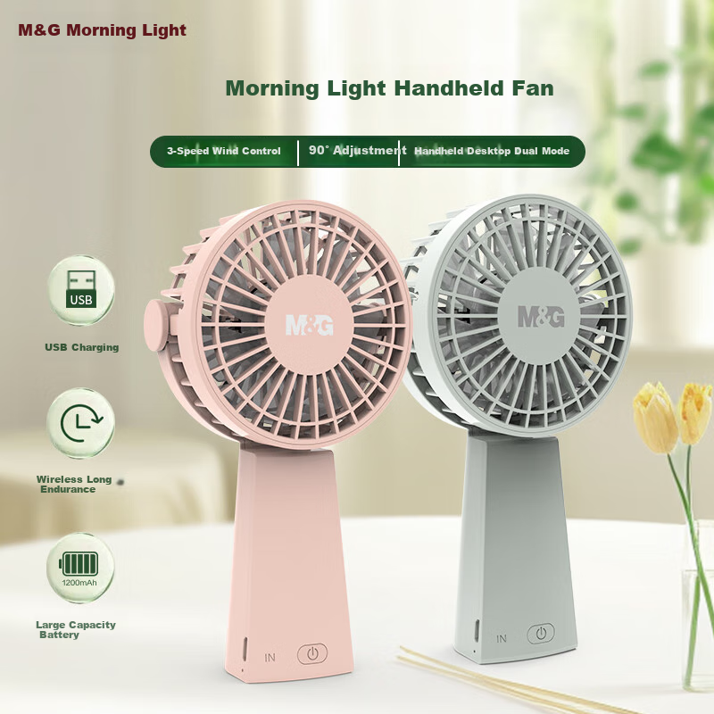 M&G Mini Fan, Desktop Handheld Mini Fan, Portable USB Fan, Summer Quiet Fan for Students And Home Office Use, Pink ARC925EBC1 Free Shipping