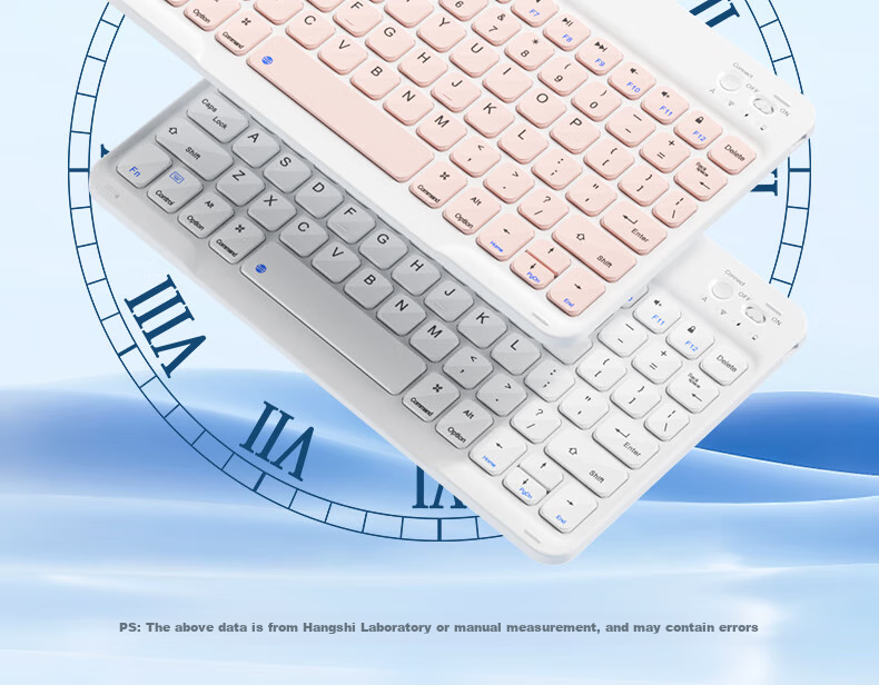 BOW Hangshi X19 Wireless Bluetooth Keyboard, Ultra-Thin, Quiet, Suitable for Office Use, Compatible with Apple, Xiaomi, Huawei Phones, IPad Tablets, Laptops, Universal Rechargeable Keyboard, Elegant White 14