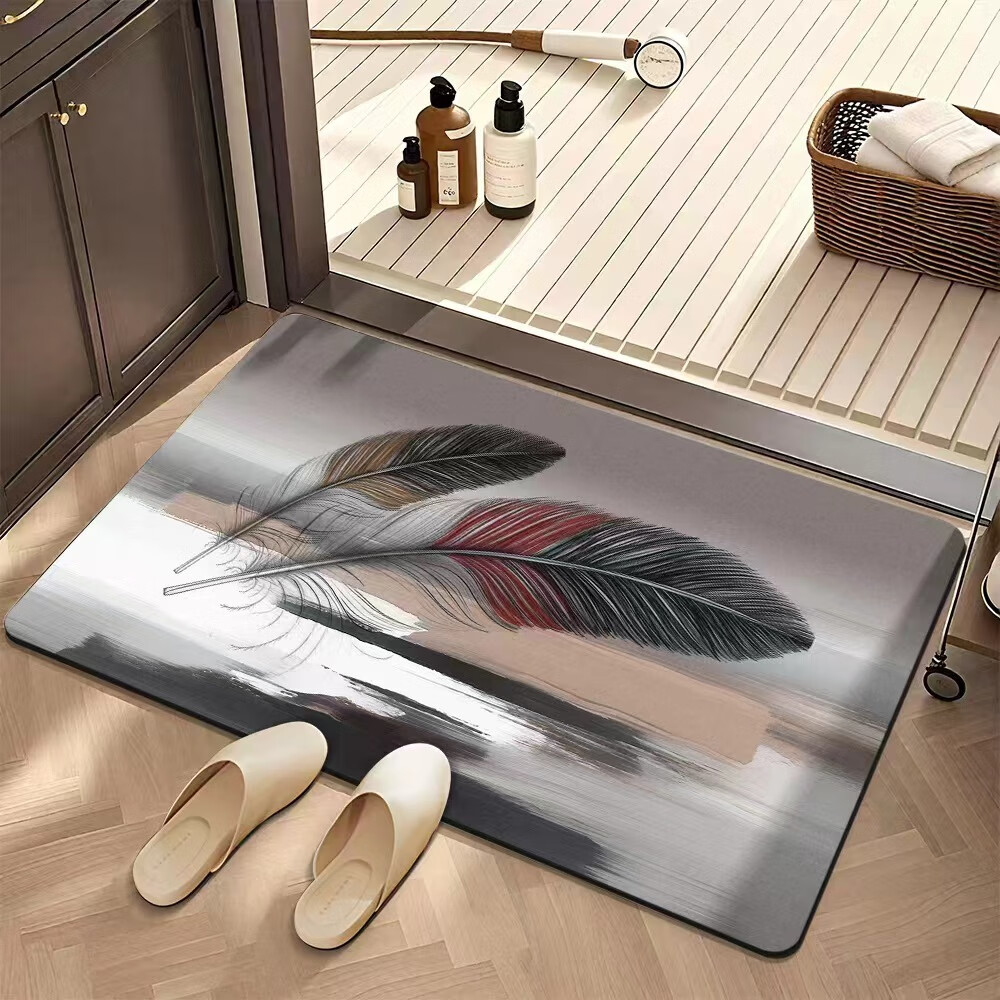 Aijiepu Bathroom Mat Non-Slip Quick-Dry Water Absorbent Door Mat Home Entrance Rug 40*60cm 7