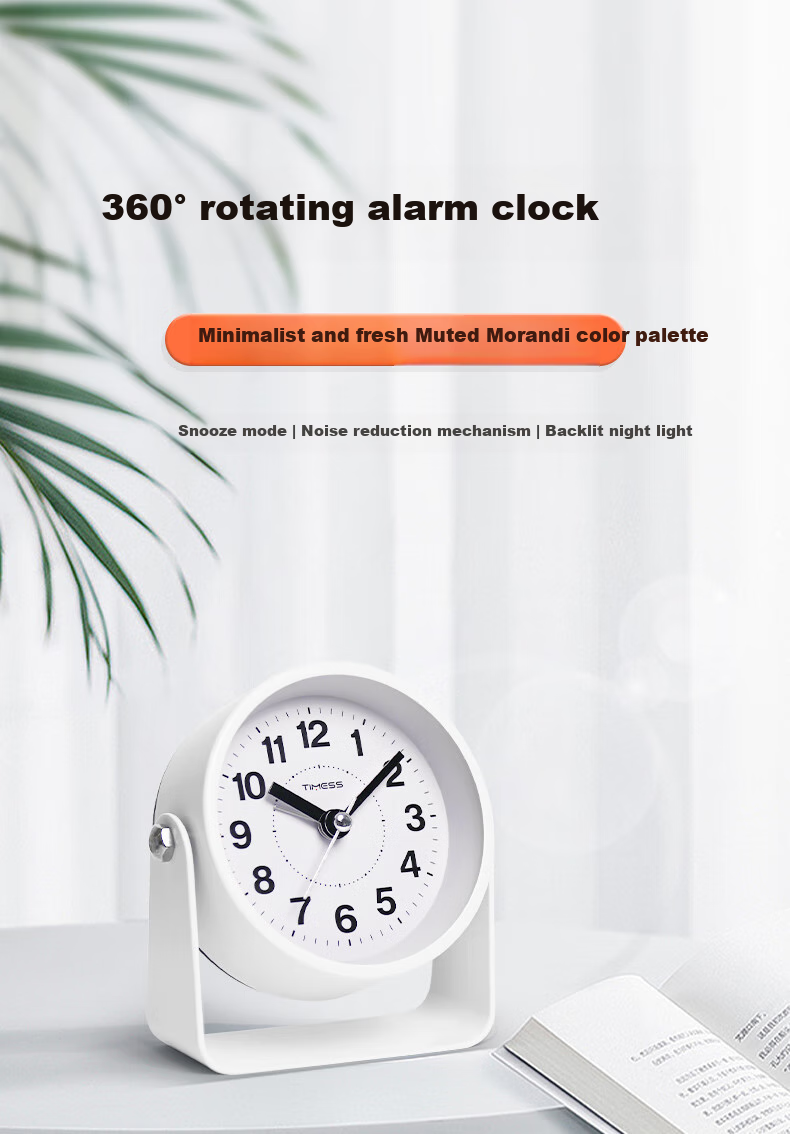 Timess Alarm Clock Creative Design for Students And Children with Loud Ringtone, Wake-Up Aid, 2024 Model, Sleep-In Prevention, Night Light, Rotatable Quartz Mini Alarm Clock, Back-To Gift 1
