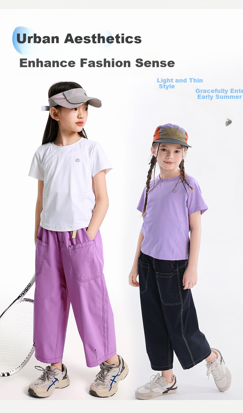 BANDOCIN Girls' Summer Lightweight Sports Capri Pants Stylish for Older Children, 2026 New Style, Dark Navy Blue, Size 120 3