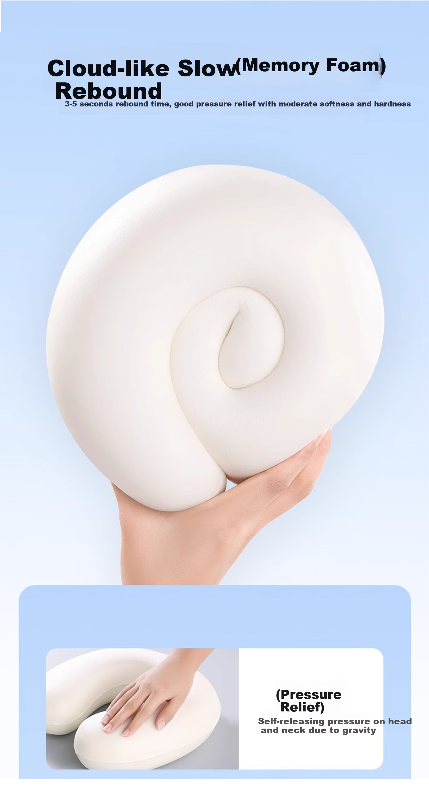 GREAT LIFE U-Shaped Neck Pillow, Portable Travel U-Shaped Pillow for Sleeping, Airplane And High-Speed Rail, Summer Car Neck And Cervical Spine Support Pillow 5