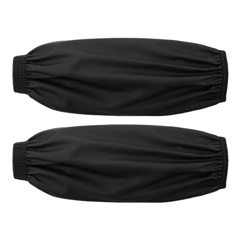 Chaoji Jia Pin Leather Arm Sleeves, Waterproof And Oil-Resistant Work Sleeves, Protective Kitchen And Household PU Arm Guards, Thickened Black Soft Leather Women's