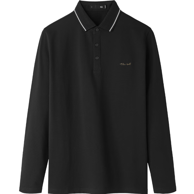 HLAHLA Men's Long Sleeve Polo Shirt 25 Lightweight Business Fashion Collar Autumn
