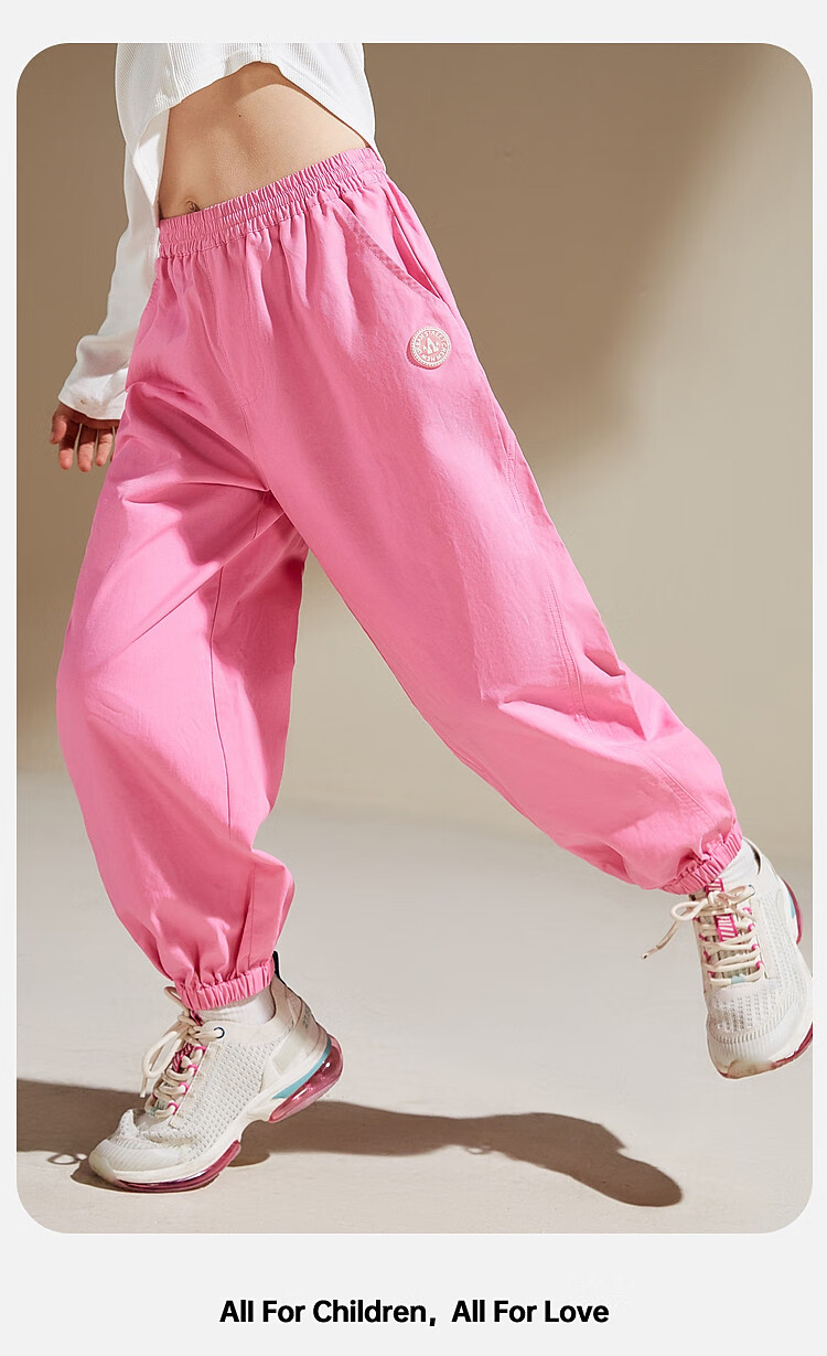 ASK JUNIOR Children's Clothing Girls' Youth Autumn Sports Pants Jogger Running Casual Trousers Black 110 3