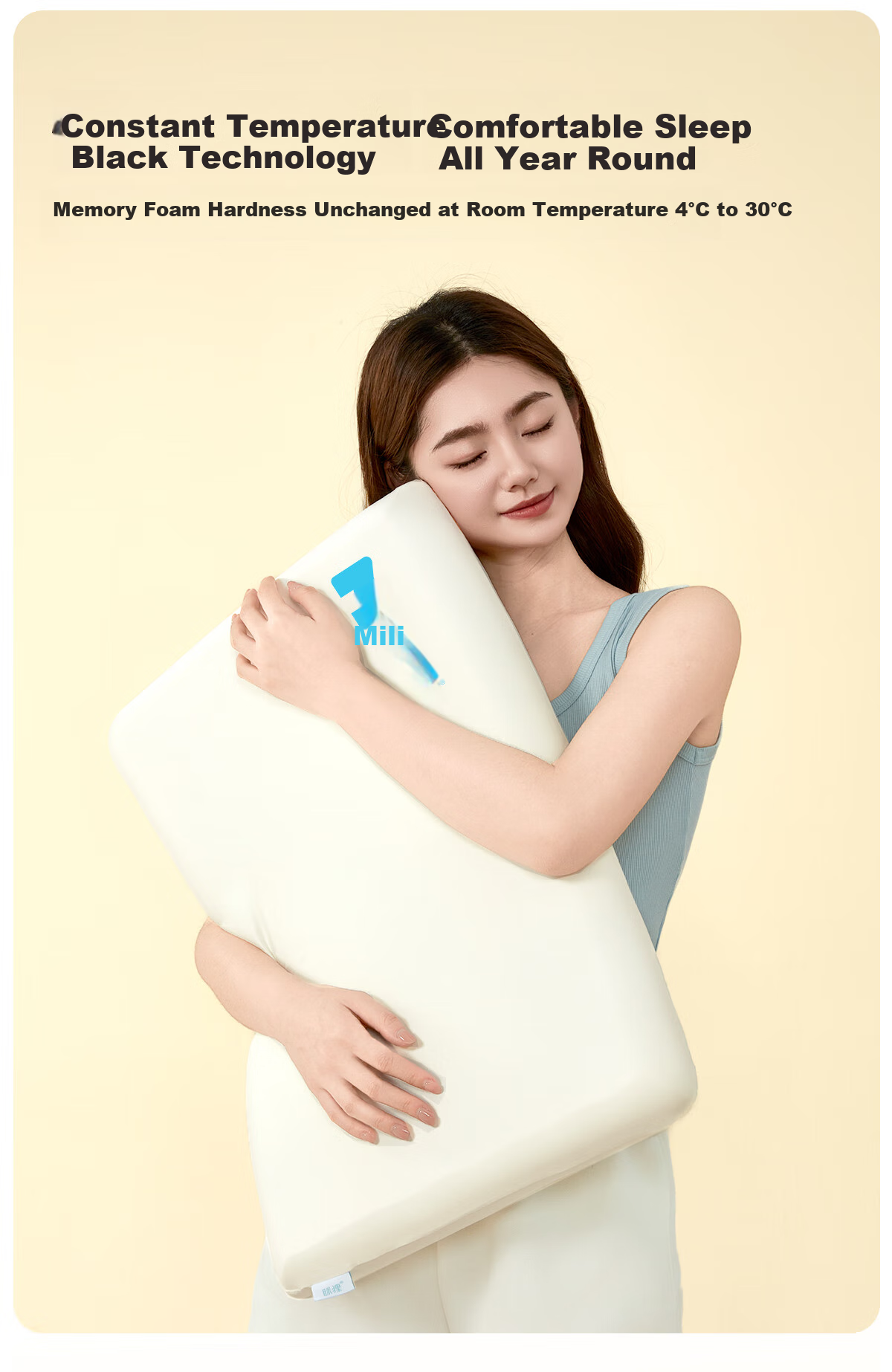 MLILY Neck Pillow, Cervical Support, Deep Sleep Memory Foam Pillow Core, Adult Slow Rebound, Zero Pressure Pillow, Student-Specific, Non-Sagging 11