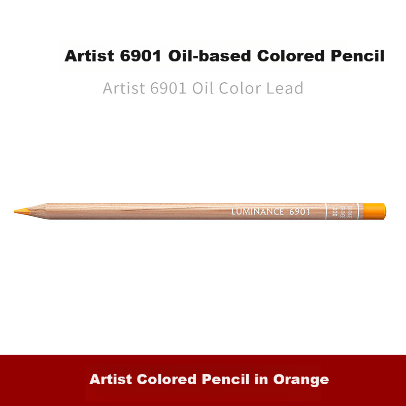 CARAN d'ACHE Swiss Colored Pencils, Single High-Quality Oil-Based Colored Pencils for Hand-Drawn Art, Student Drawing Pencils, Beginner Art Supplies, Colored Core Pencils 6901030 Orange 5-Pack