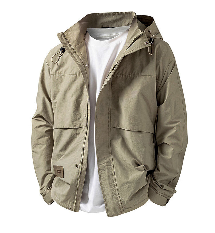 ROMON Spring Autumn Fashion Hooded Jacket Men Simple Business Versatile Outdoor Casual Jacket Coat 3