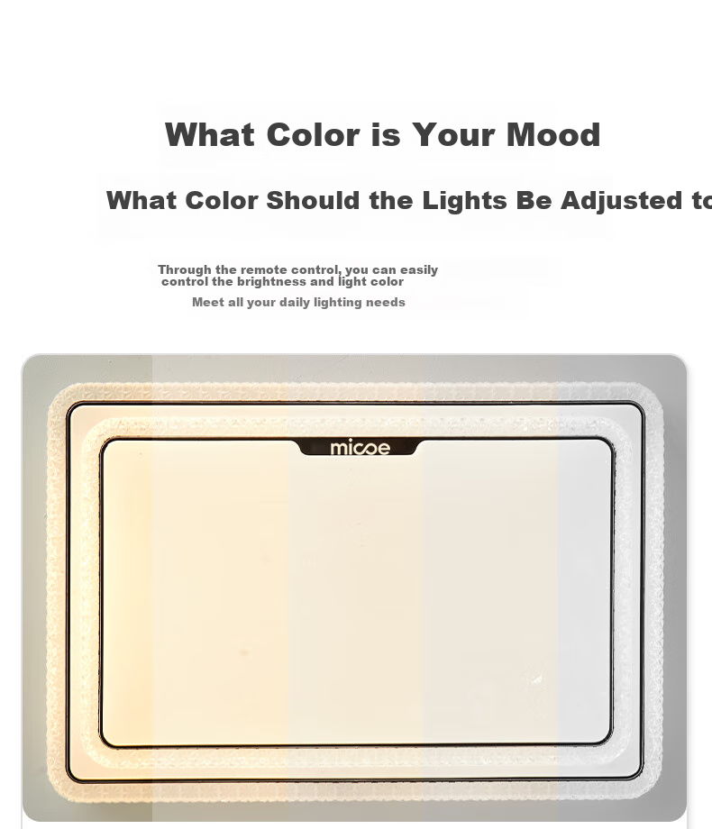 MICOE Full Spectrum Eye Protection Natural Wood Style Seamless Ceiling Light, Bedroom Light, Study Room Walnut Wood Color Pro 4th Generation Youth Editio 34