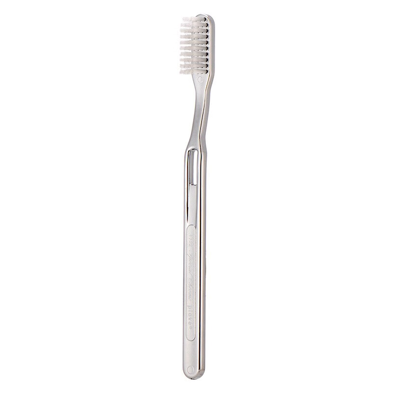 Chiguan Imported Italian Toothbrush with Medium Bristles, Stain Removal And Tooth Protection, High-End Adult Toothbrush with Chrome Handle for Home Use - 1 Piece