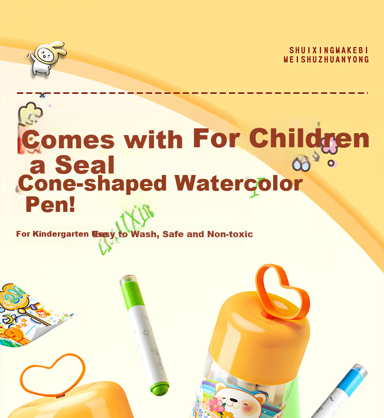 Touch Mark Stationery, 36 Colors Stamp Watercolor Pens, Washable Drawing Brushes for Students, Children's Coloring And Doodling Markers, Easy-Grip Birthday Gift Drawing Pens 1