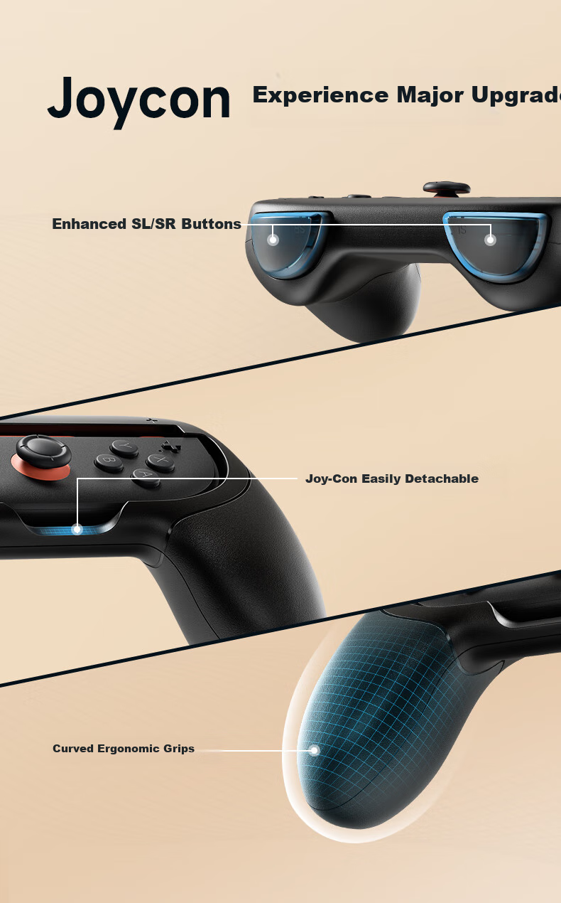 JSAUX Few Shu Switch 2 Controller Grip, Joycon Handle Cover, Switch 2 Controller Protective Case, Compatible with Nintendo NS2 Accessories, Peripheral Peripherals 3