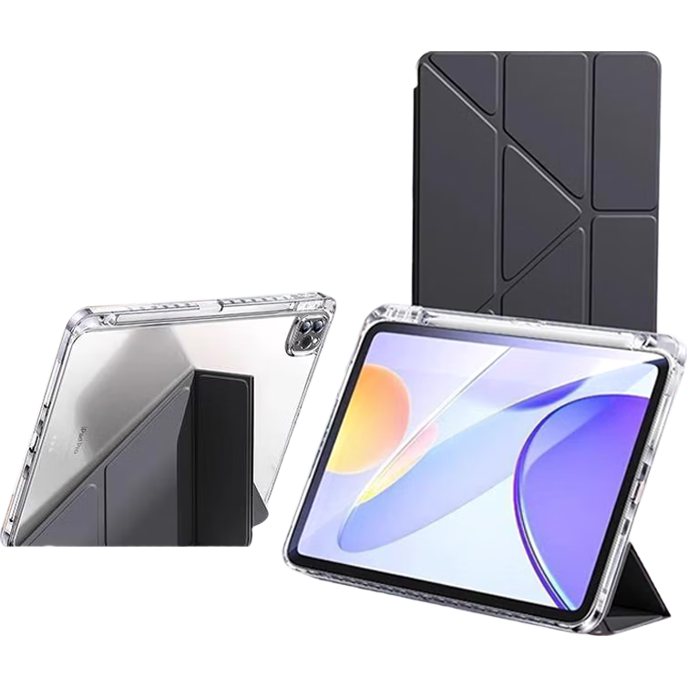 JPLAYER Protective Case for Xiaomi Pad 7/7 Pro 2024 Model, 11.2-Inch, Y-Shaped Multi-Angle Folding Acrylic with Pen Slot, Tablet Protection, Smart Sleep Mode, Black