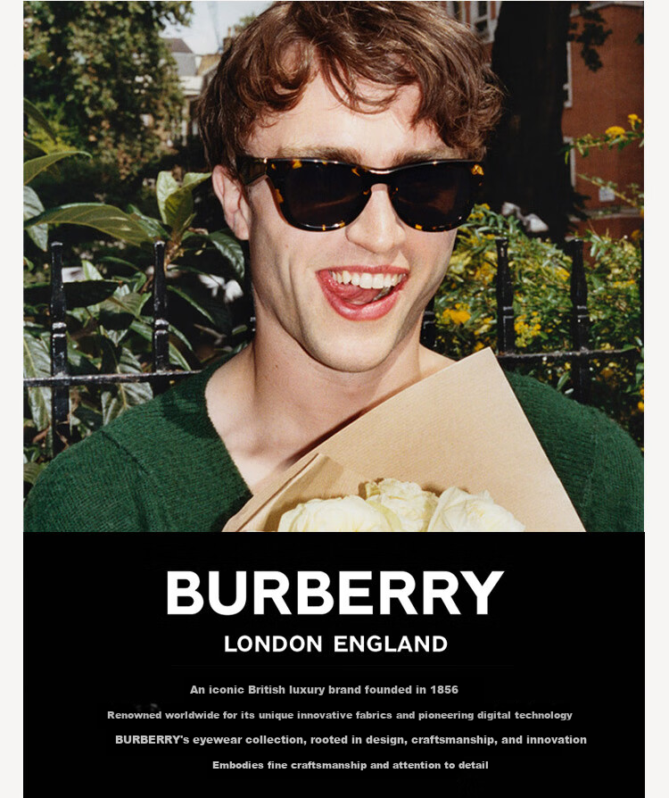 BURBERRY Men's Simple Trendy Lightweight Metal Myopia Optical Glasses Frame 0BE2359 Authentic, Gift-Giving 6