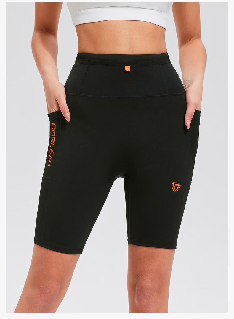 Cosleaf Compression Running Shorts for Men and Women, Breathable Sweat-Wicking Fitness Kangaroo Pocket Marathon Training Tights 32