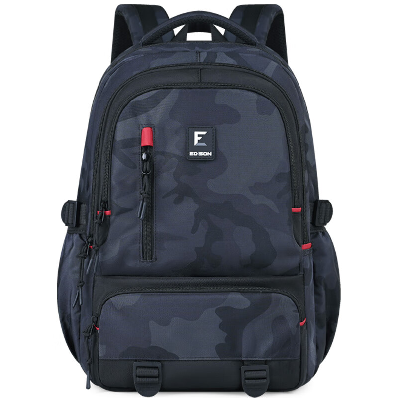Edison Inventor Middle School Student Backpack, Boys' High School Large Capacity Backpack, Weight Reduction Spine Protection Shoulder Bag, K70 Camouflage Black