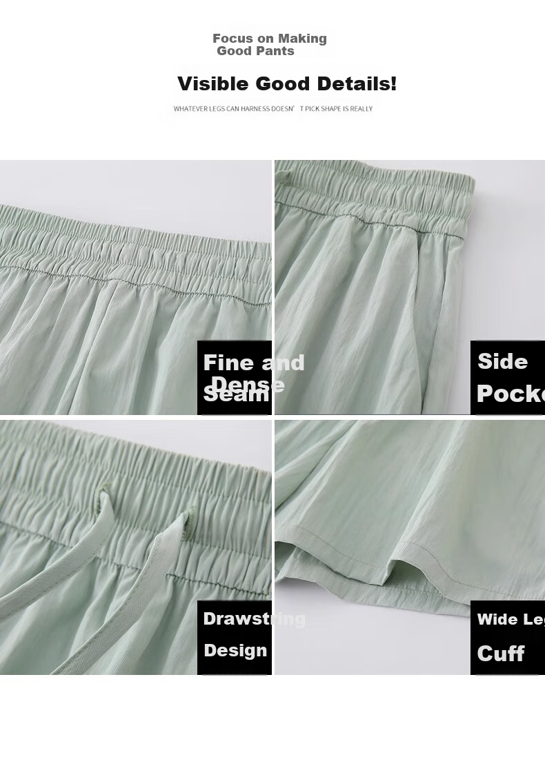 LangSha Women's Shorts, Summer Ice Silk Thin Style, 2025 New High-Waist Loose Casual Sports Quick-Dry Pants, Suitable for Outdoor Wear 10