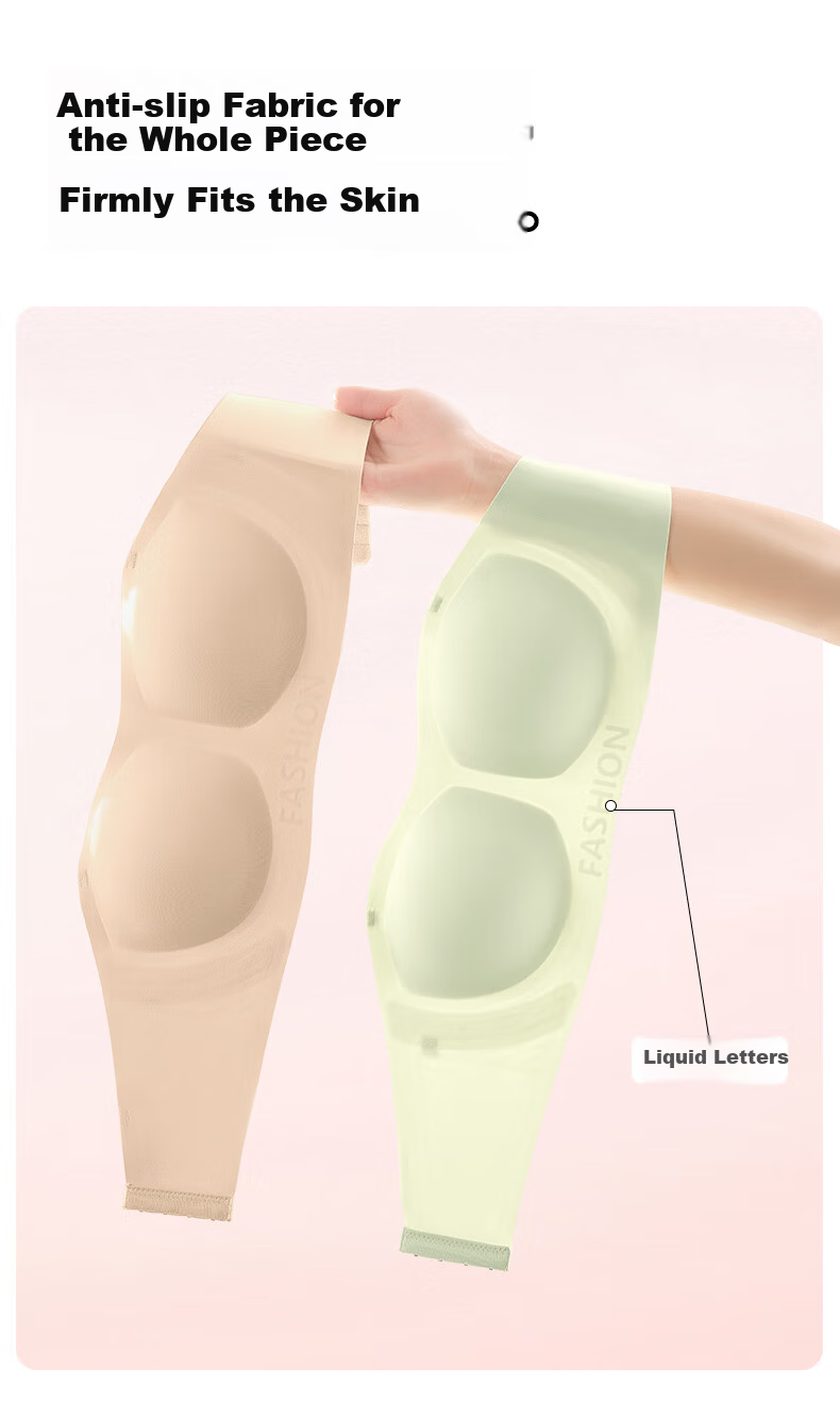MiiOW Strapless Bra for Women, Non-Slip Push-Up, Invisible Seamless Backless Bra, Anti-Sagging Camisole Brassiere 6
