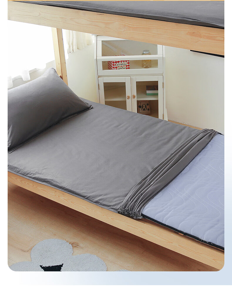 Yunjin Dormitory Mattress Protector Pure Cotton Fitted Sheet Full Coverage Mattress Cover Student Mattress Pad 90*200cm Premium Gray 5