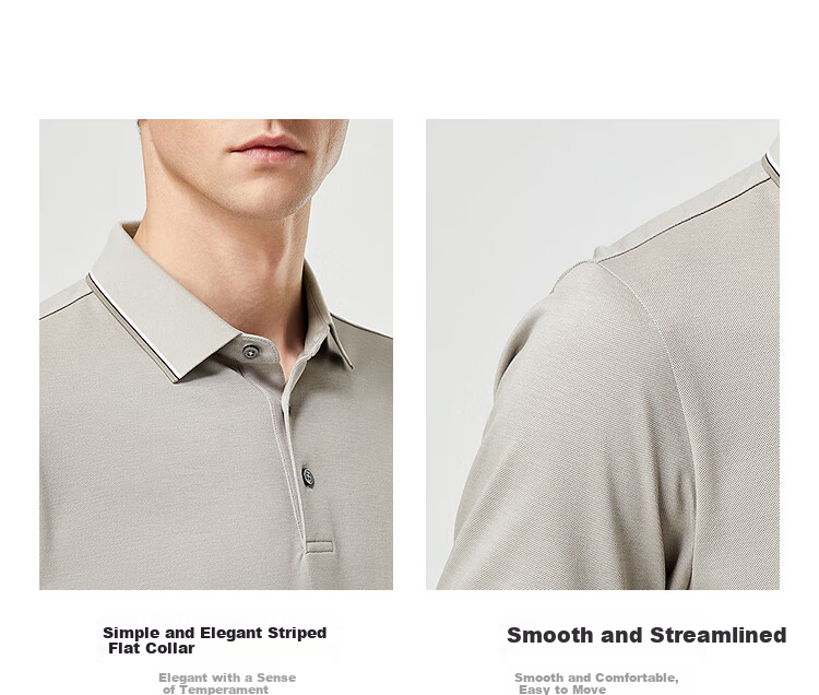 Youngor 26 Summer New Business Casual Short Sleeve High-end Polo Shirt Beige XL 4