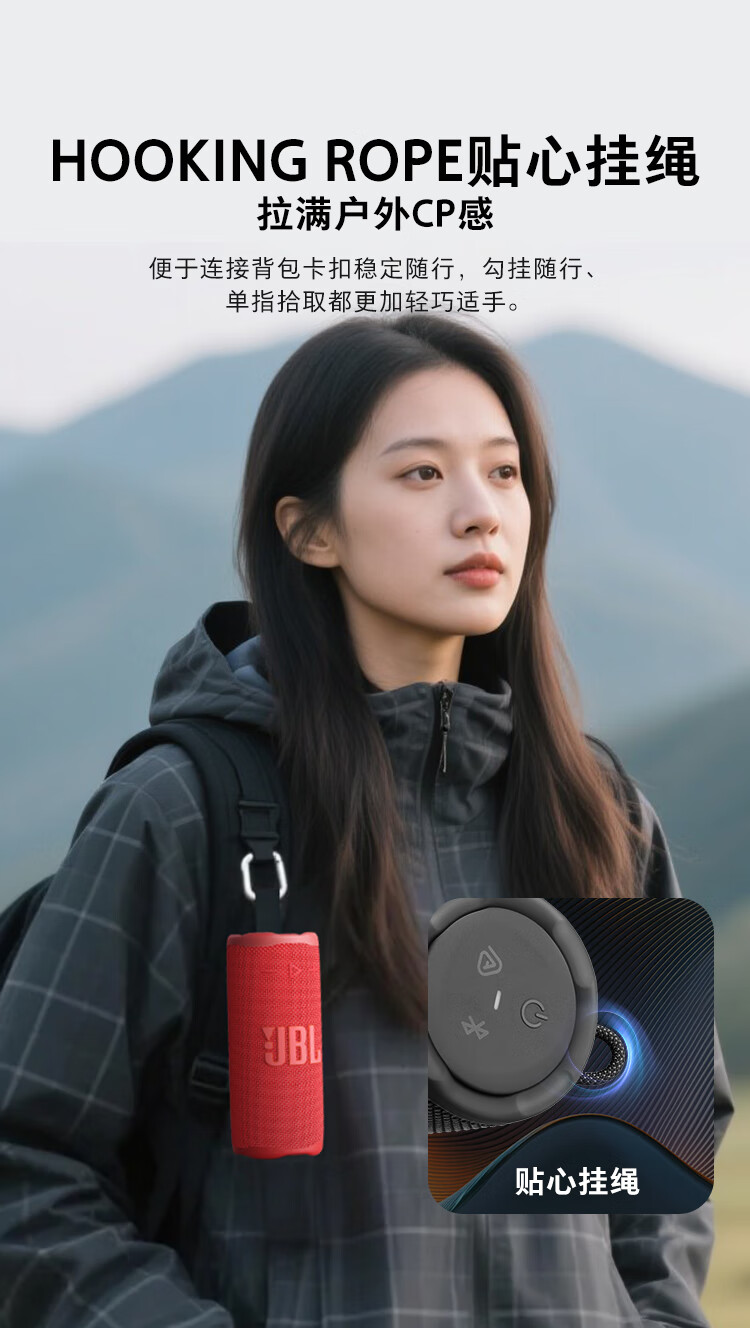 JBL GRIP Neon Can Bluetooth Speaker Outdoor Portable Home Desktop Cycling Hiking Sports Subwoofer Gift for Boyfriend Pink Grapefruit Orange 1