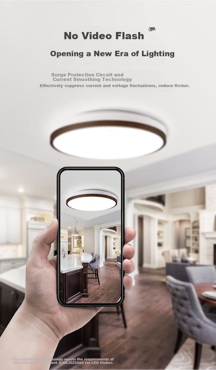 BULL Ceiling Light, Langchen Full Spectrum Bedroom Light, MX-C048A Stepless Dimming, 48W, Ra97 Color Rendering Index, with Display Indicator, Installation Included 12