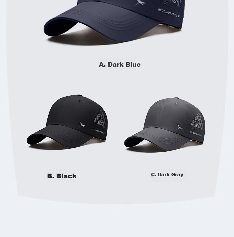 RED DRAGONFLY Sun Protection Hat for Men, Summer Outdoor Baseball Cap, Casual Breathable Sun Hat, Sports Fishing Sunshade Hard Top Visor Cap 5