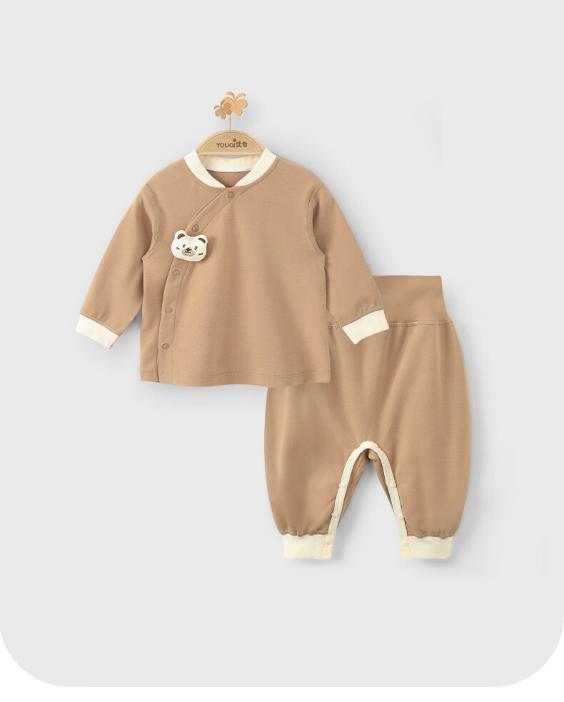 Youqi Baby Autumn Cotton Long Johns Set Separate Top and Bottom Spring and Autumn Pure Cotton Baby Base Layer Two-Piece Set 10