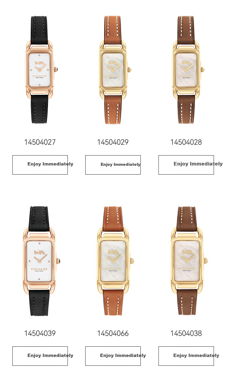 COACH CADIE Series Leather Strap Quartz Women's Watch 14504028, Recommended by Gong Xue'er, Gift/giving 8