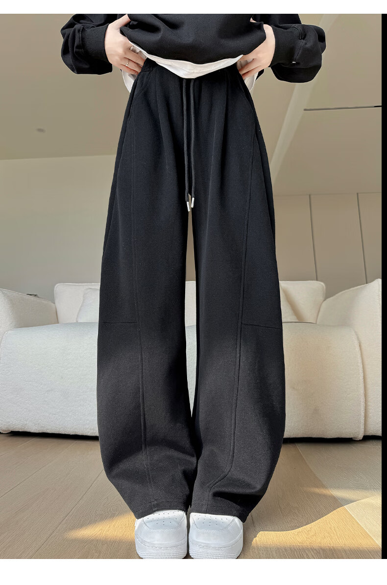 FitonTon Women's Casual Pants Curved Blade Sports Pants Spring Autumn New Slim High Waist Wide Leg Banana Pants 11