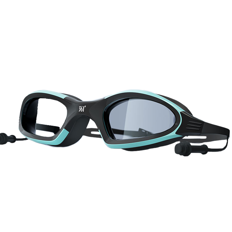 361° Swimming Goggles, Waterproof And Anti-Fog, High-Definition, for Men And Women, Adult Swim Glasses with Earplugs, Professional Diving Goggles, Black