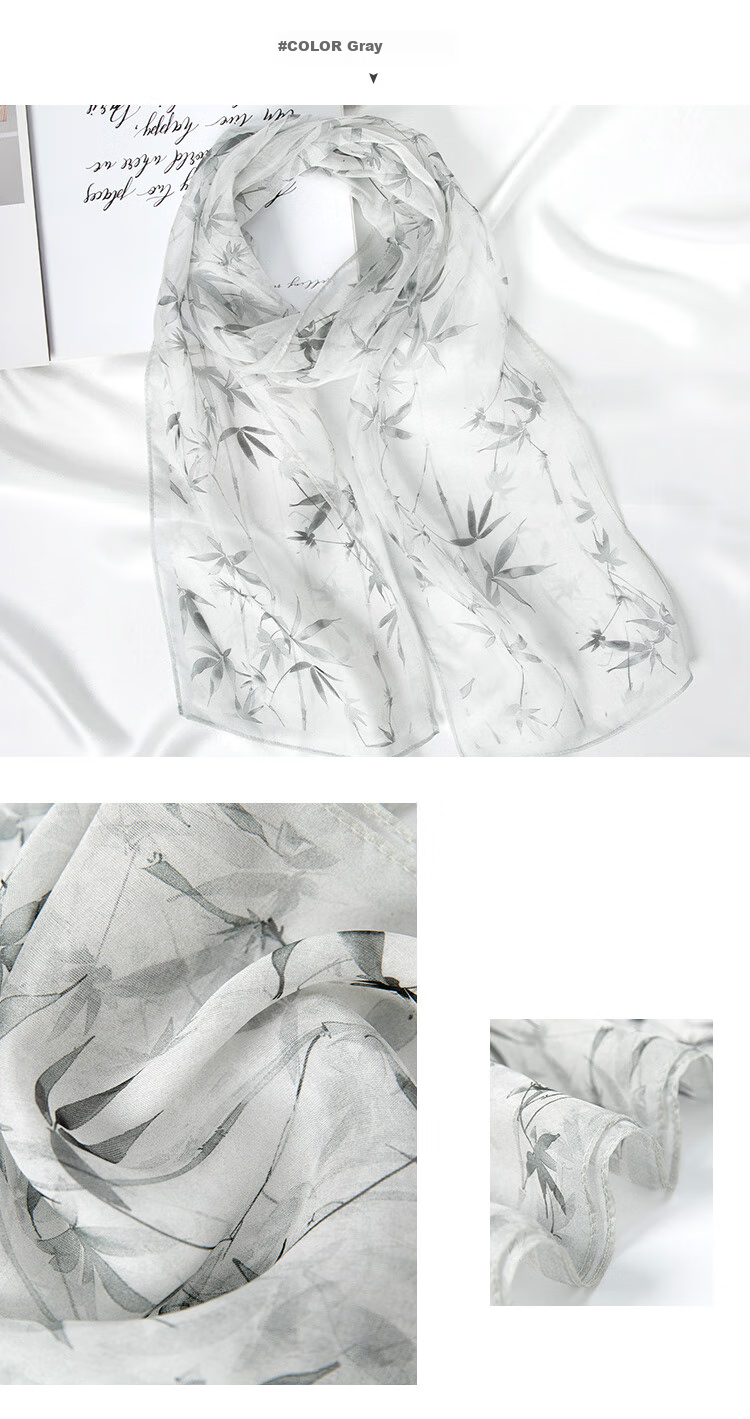 Sijie [High Cost-Performance] 100% Mulberry Silk Scarf, Versatile Office Mid-Autumn Festival Neck Warmer Silk Scarf Gift 8