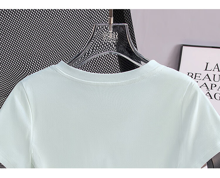 Cypress V-Neck T-Shirt 2026 Summer New Women's Fashion Slim Fit Elegant Lady Commuter Top 6