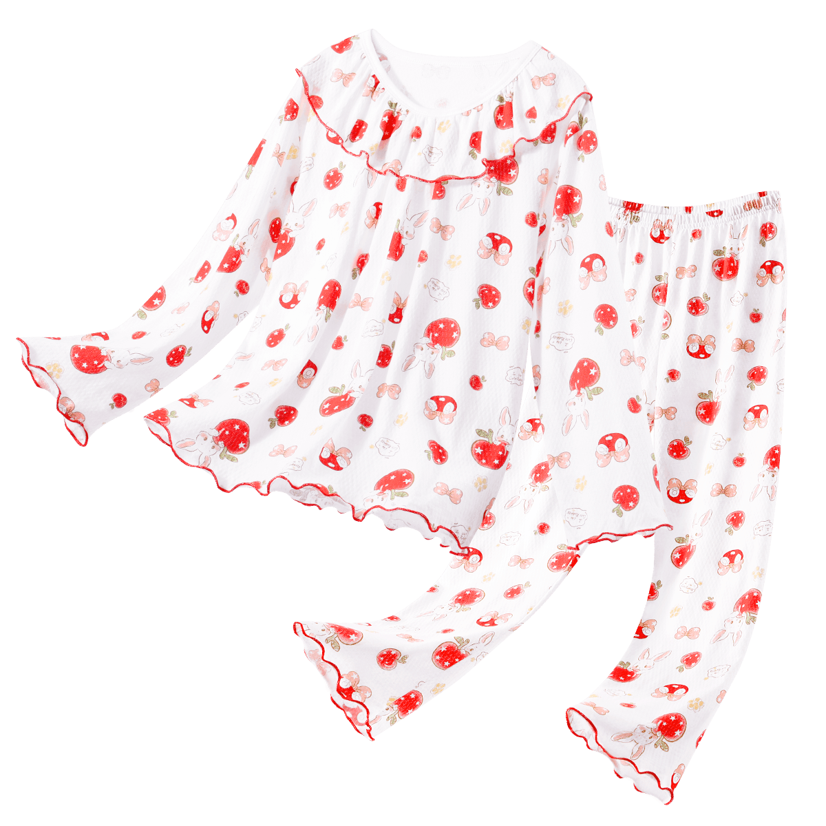 DEESHA 100% A Class Cotton Children's Pajamas Autumn Winter Girls Home Wear Teenagers Baby Air Conditioning Suit