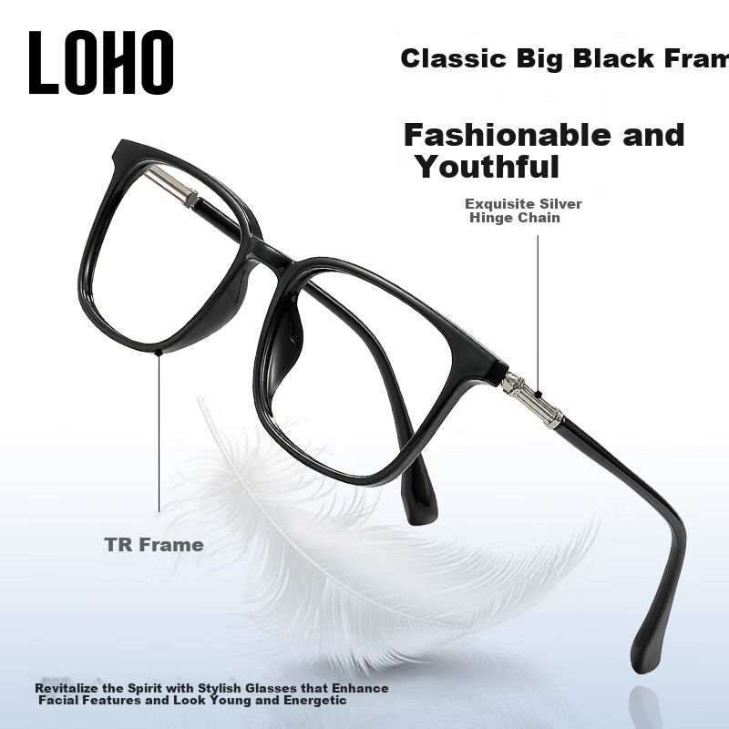 LOHO Reading Glasses for Men And Women, Anti-Blue Light Business Full-Frame Presbyopic High-Definition Glasses for Elderly, 400 Degrees, for Ages 75 And Above